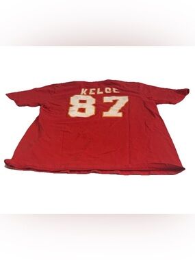 Travis Kelce Kansas City Chiefs #87 Small Men’s Red Jersey Majestic T-Shirt RARE